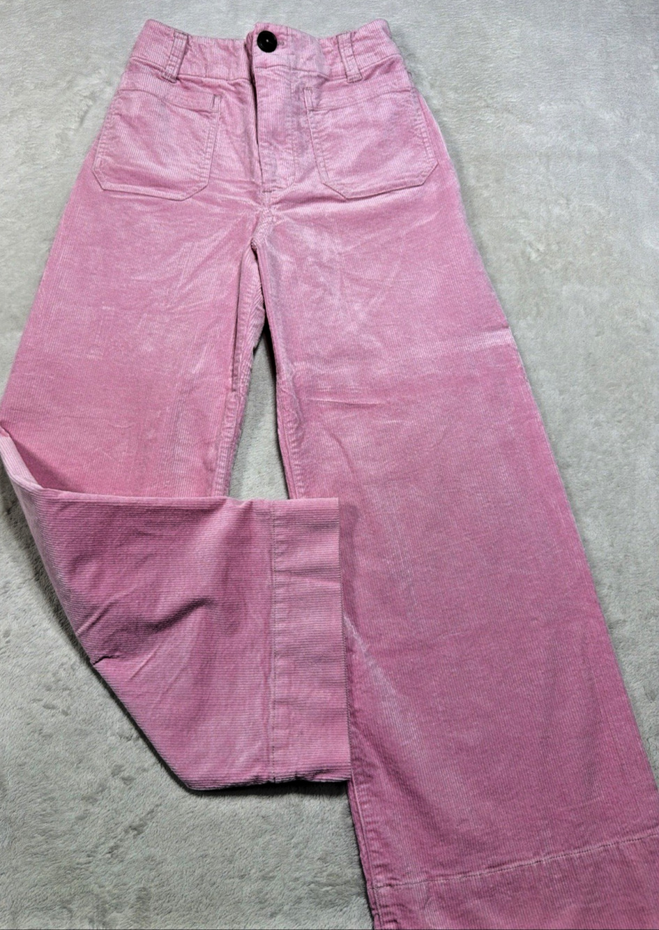 Maeve Anthropologie The Colette Cropped Wide Leg Corduroy Pants Barbie Pink 25